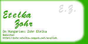 etelka zohr business card